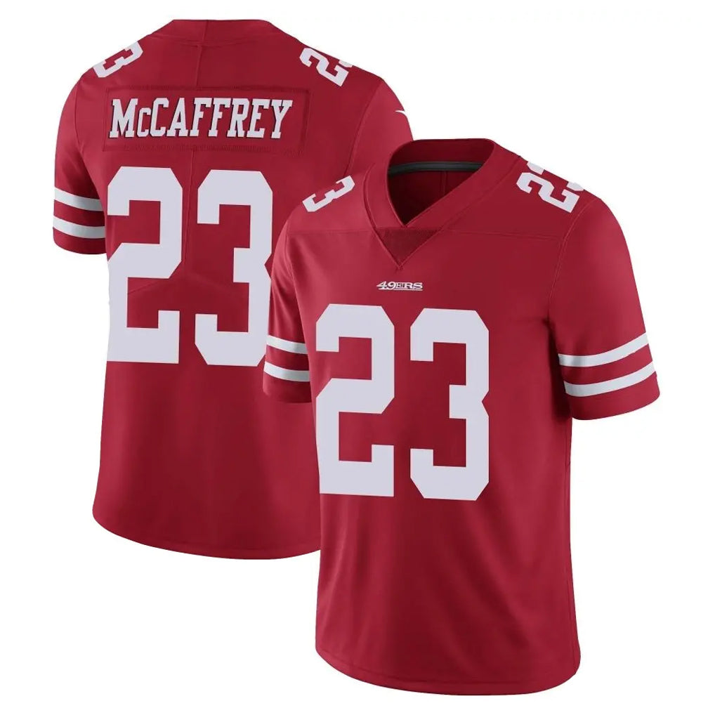 SF.49ers #23 Christian McCaffrey Player Red Limited Vapor Untouchable Home Game Ldoa Stitched Jerseys