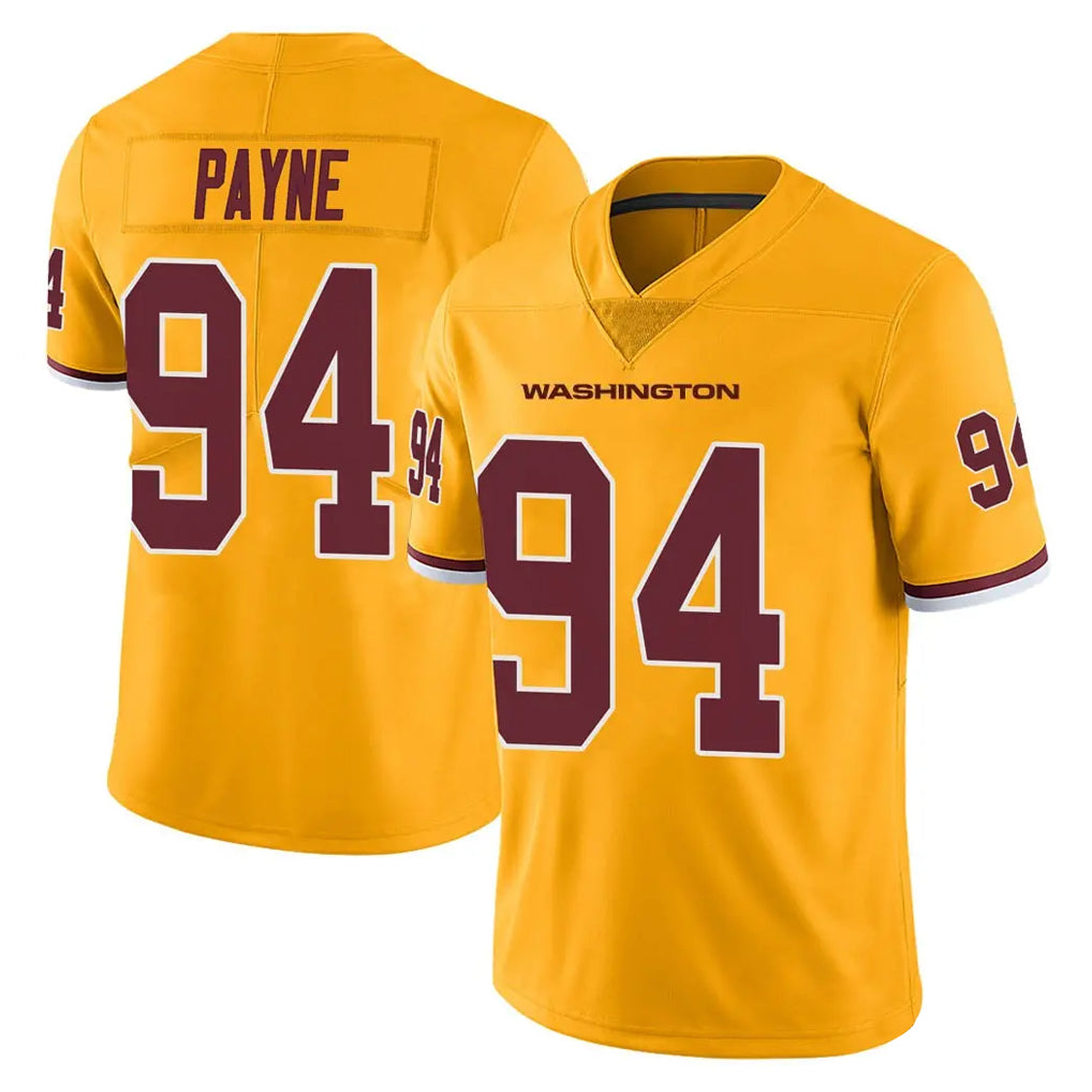 W.Commanders #94 Daron Payne Player Gold Limited Color Rush Home Game Ldoa Stitched Jerseys