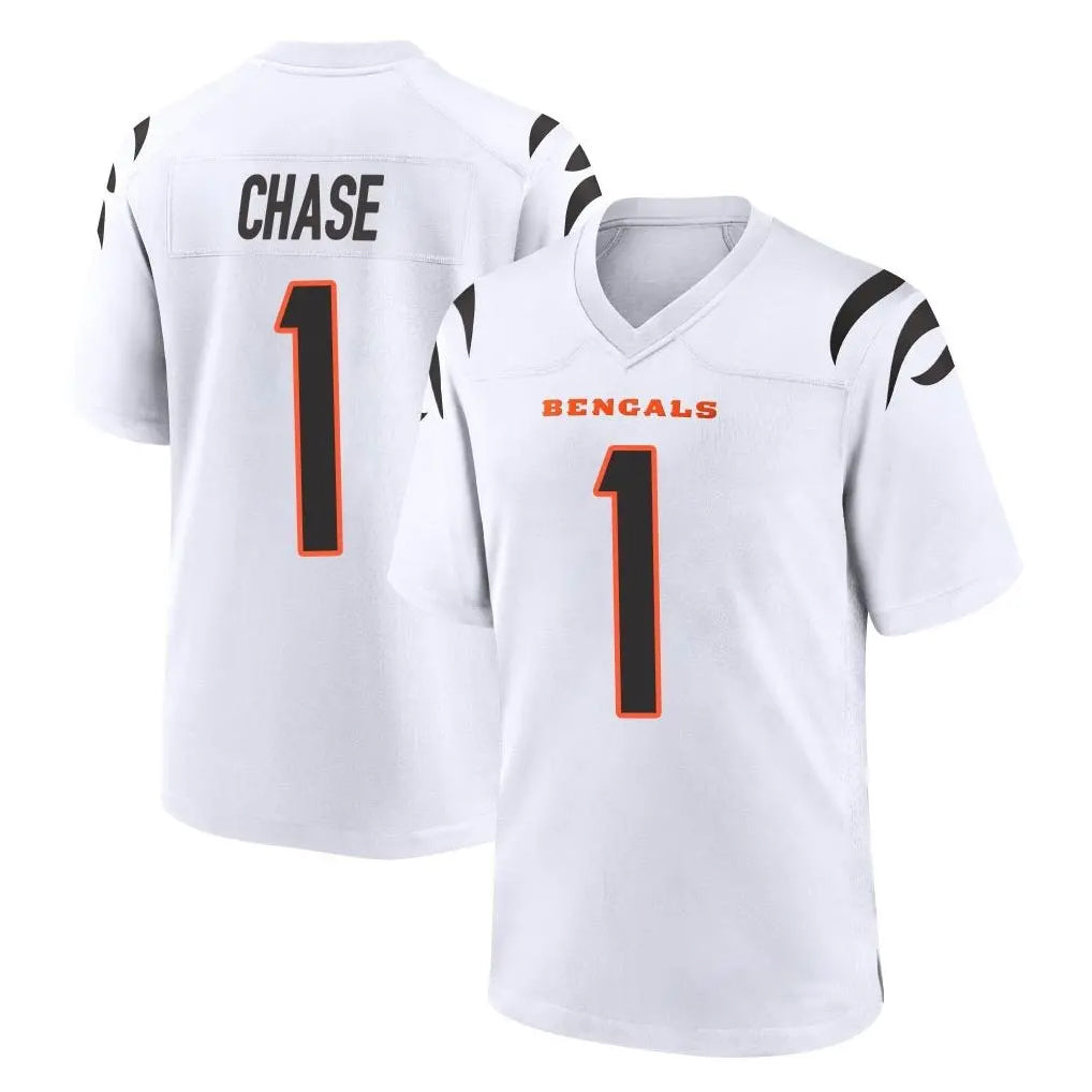 C.Bengals #1 Ja'Marr Chase Player White Home Game Ldoa Stitched Jerseys