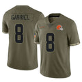 C.Browns #8 Dillon Gabriel Player Olive Salute to Service Limited Game Ldoa Stitched Jerseys