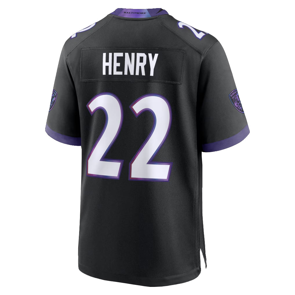 B.Ravens #22 Derrick Henry Player Black Home Game Ldoa Stitched Jerseys