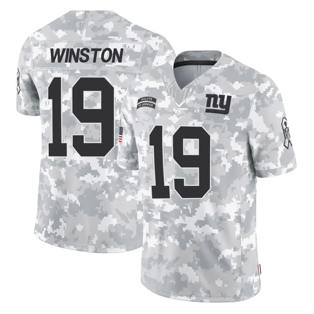 NY.Giants #19 Jameis Winston Player Arctic Camo Salute To Service Limited Game Ldoa Stitched Jerseys