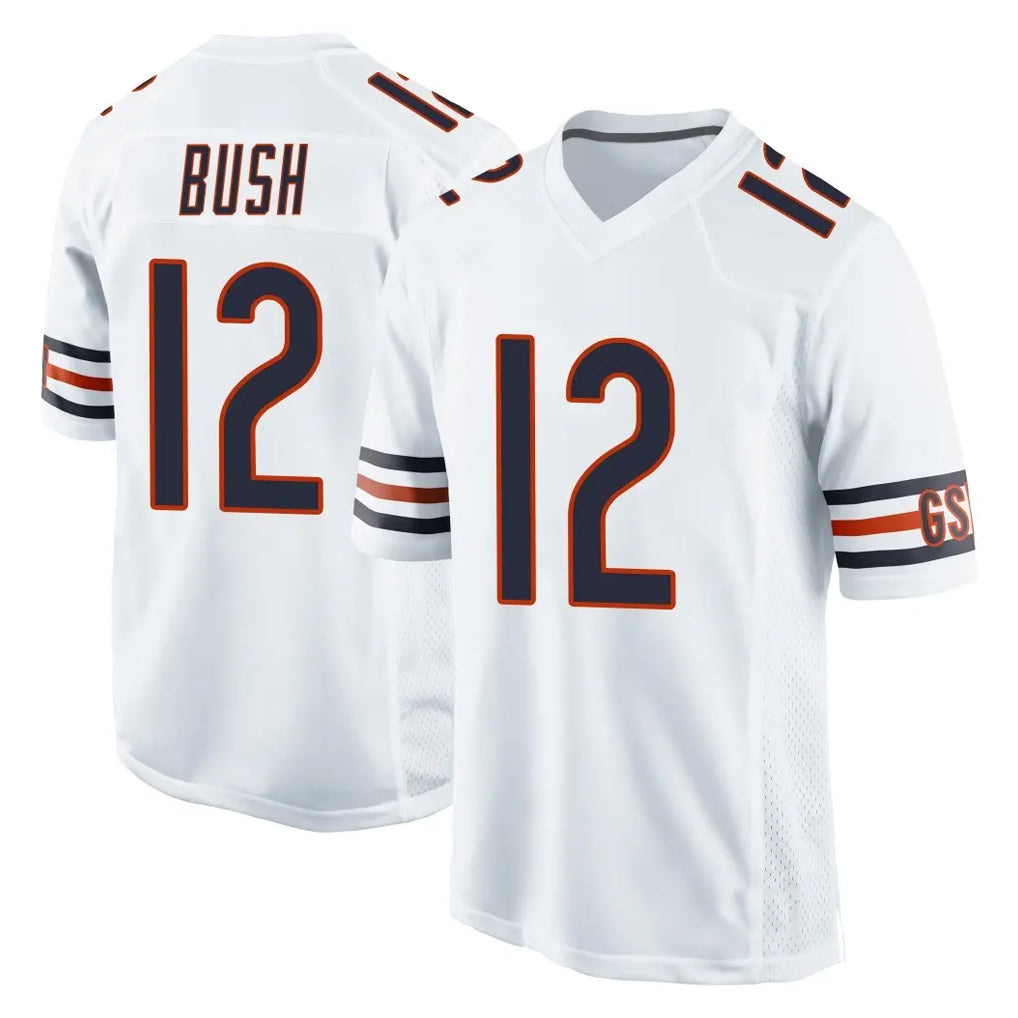 C.Bears #12 Devin Bush Player White Home Game Ldoa Stitched Jerseys
