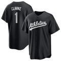Athletics #1 Denzel Clarke Player Black Fashion Home Game Ldoa Stitched Jerseys