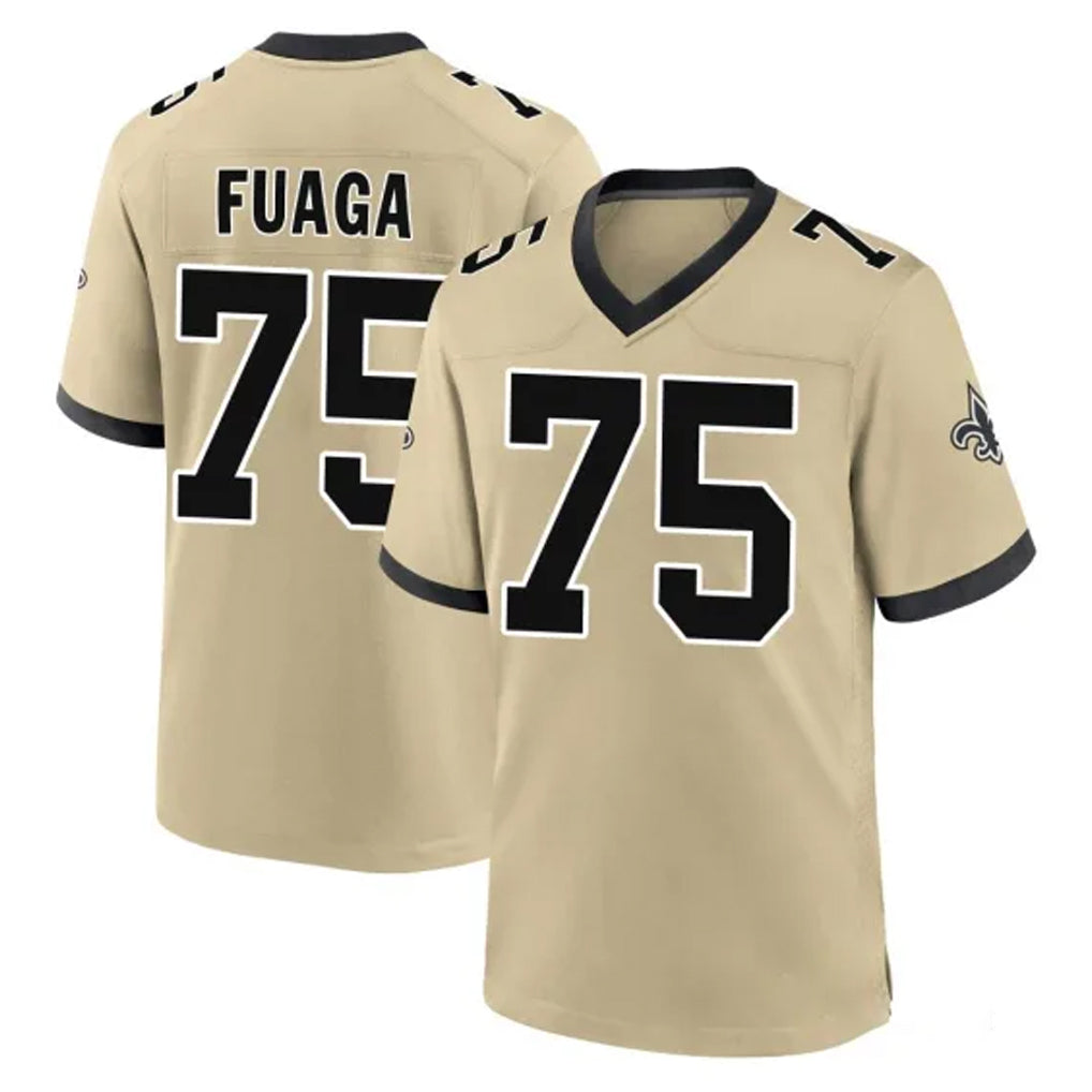 NO.Saints #75 Taliese Fuaga Player Gold Home Game Ldoa Stitched Jerseys