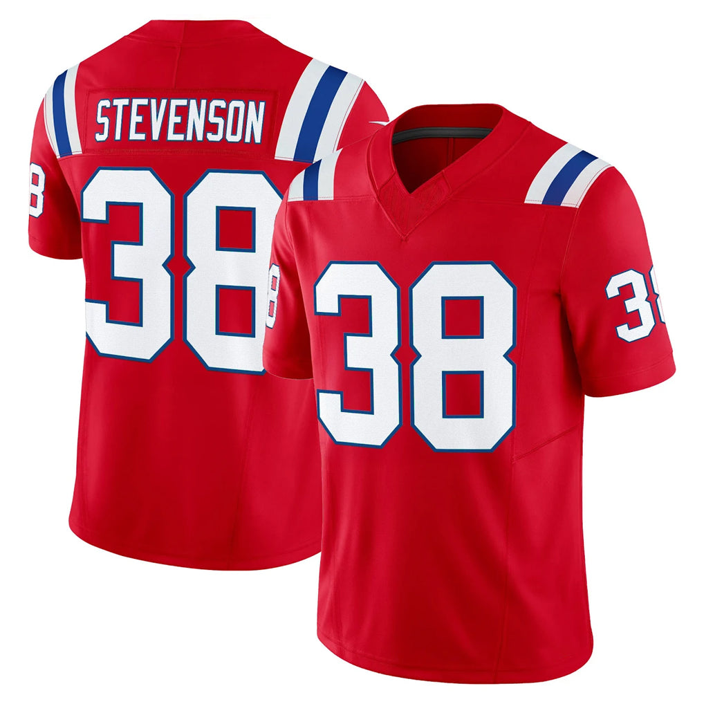NE.Patriots #38 Rhamondre Stevenson Player Red Limited Vapor F.U.S.E. Home Game Ldoa Stitched Jerseys
