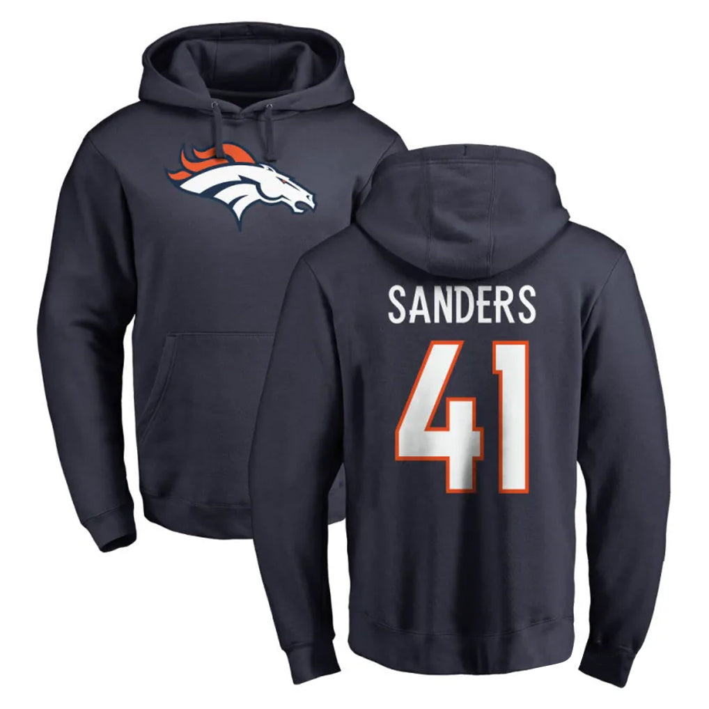 D.Broncos #41 Drew Sanders Player Navy Pullover Hoodie Limited Ldoa Stitched Jerseys