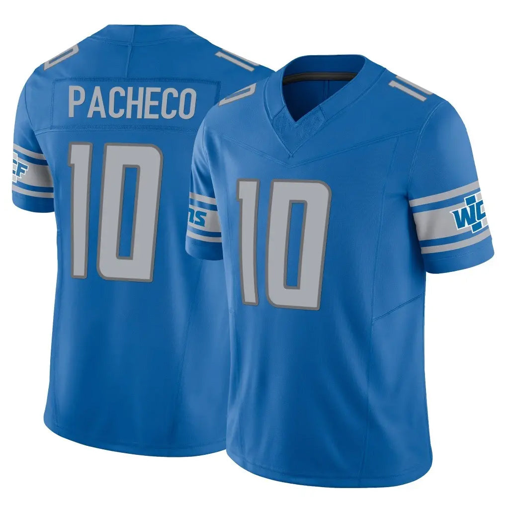 D.Lions #10 Isiah Pacheco Player Blue Vapor F.U.S.E. Limited Home Game Ldoa Stitched Jerseys