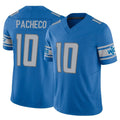 D.Lions #10 Isiah Pacheco Player Blue Vapor F.U.S.E. Limited Home Game Ldoa Stitched Jerseys