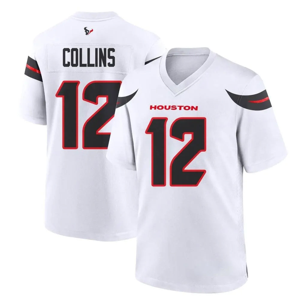 H.Texans #12 Nico Collins Player White Home Game Ldoa Stitched Jerseys