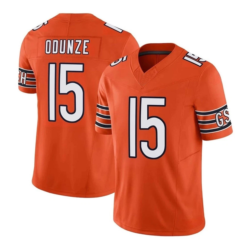 C.Bears #15 Rome Odunze Player Orange Vapor F.U.S.E. Limited Home Game Ldoa Stitched Jerseys