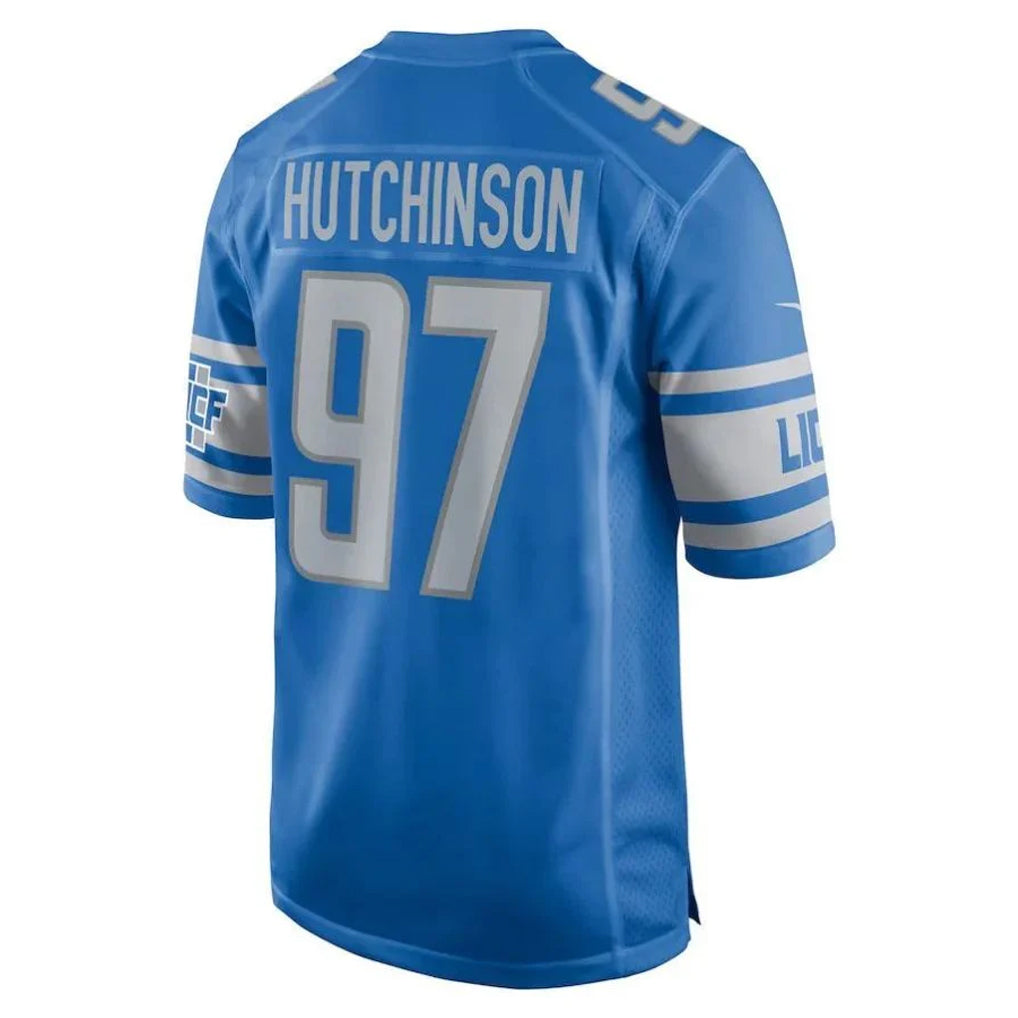 D.Lions #97 Aidan Hutchinson Player Blue Home Game Ldoa Stitched Jerseys