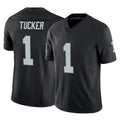 LV.Raiders #1 Tre Tucker Player Black Limited Vapor F.U.S.E. Home Game Ldoa Stitched Jerseys