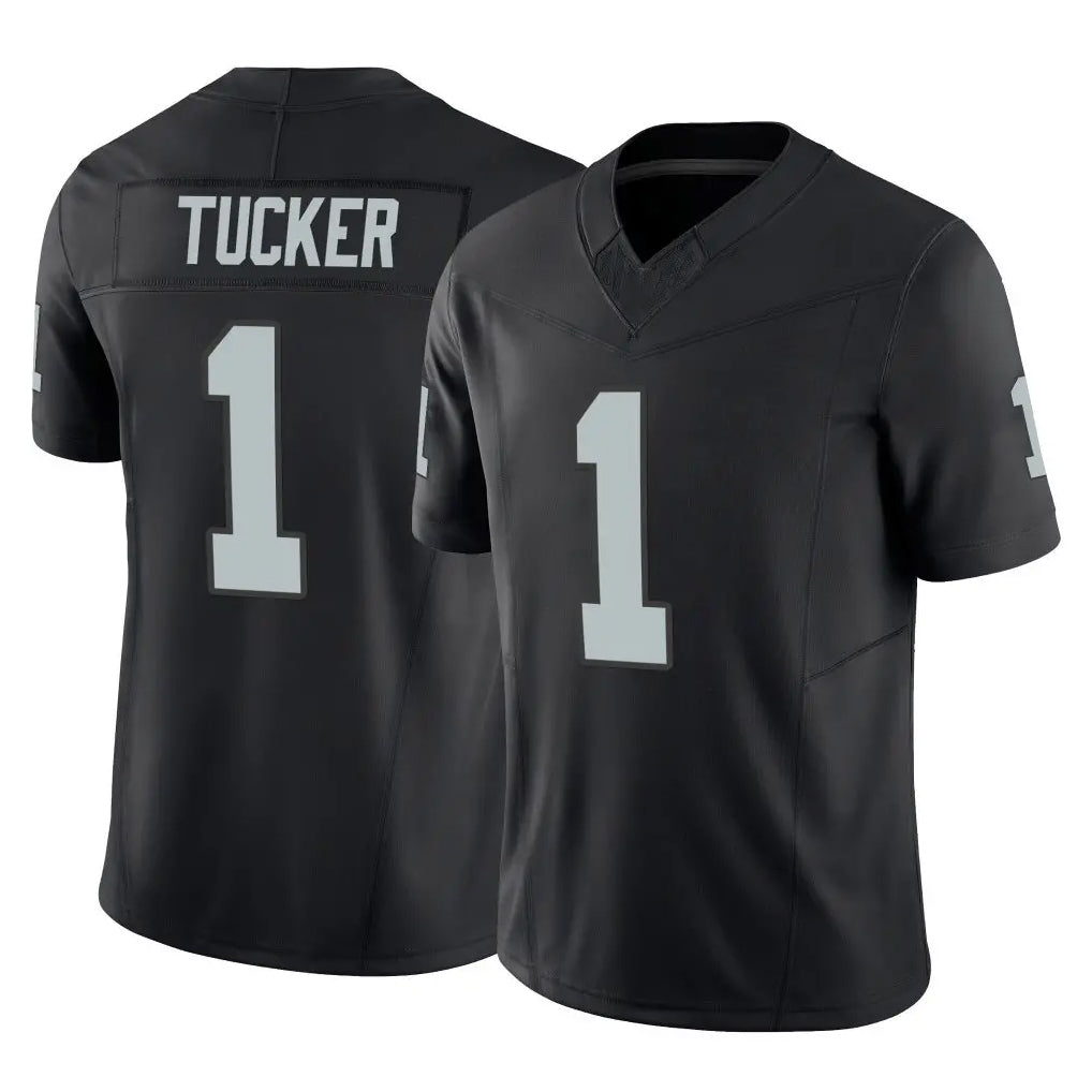 LV.Raiders #1 Tre Tucker Player Black Limited Vapor F.U.S.E. Home Game Ldoa Stitched Jerseys