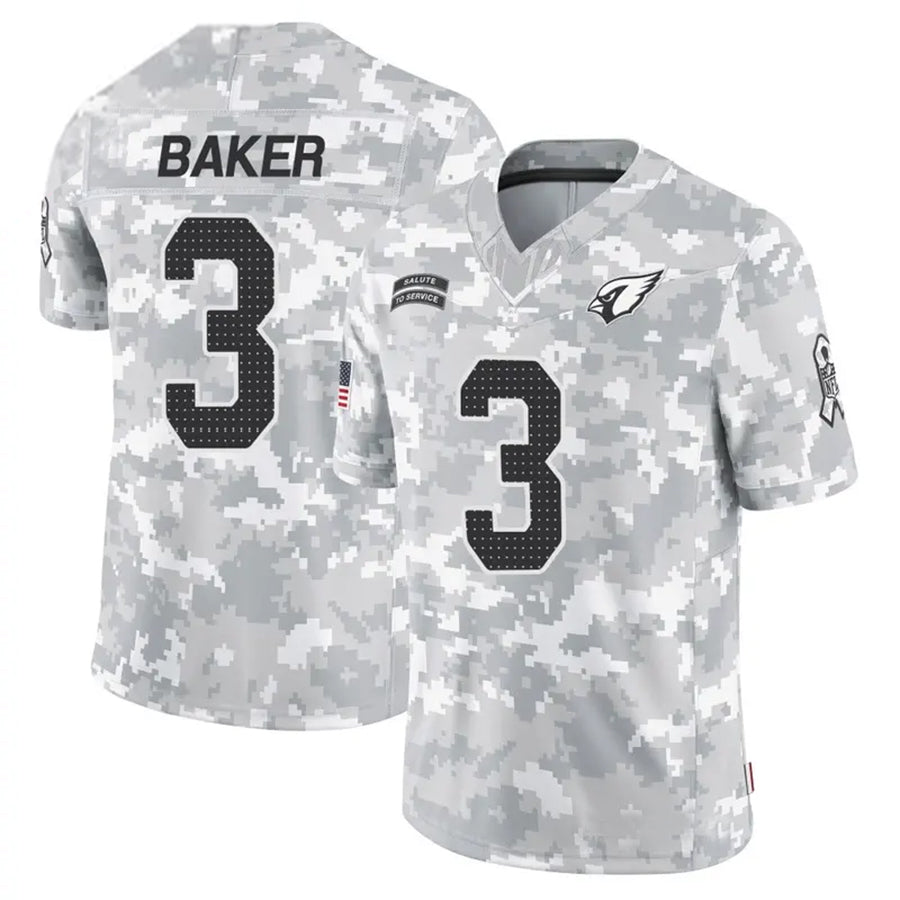A.Cardinals #3 Budda Baker Player Camo Salute to Service Limited Ldoa Stitched Jerseys