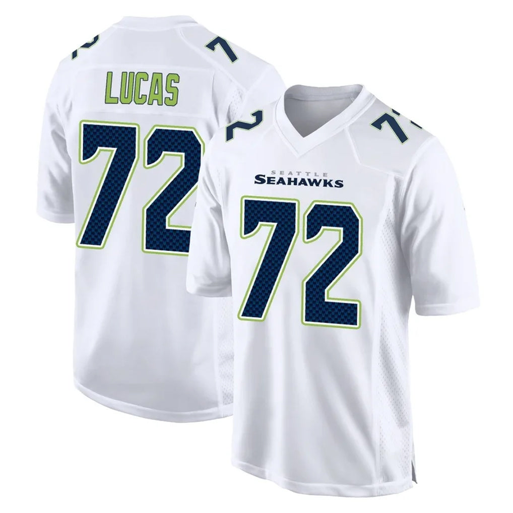 S.Seahawks #72 Abraham Lucas Player White Tundra Fashion Home Game Ldoa Stitched Jerseys