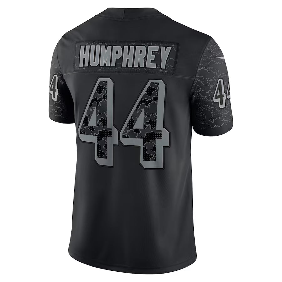B.Ravens #44 Marlon Humphrey Player Black RFLCTV Limited Ldoa Stitched Jerseys
