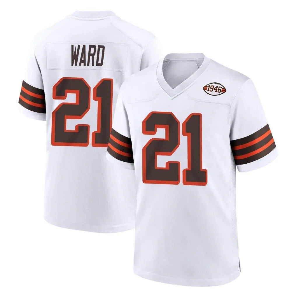 C.Browns #21 Denzel Ward Player White Alternate Home Game Ldoa Stitched Jerseys