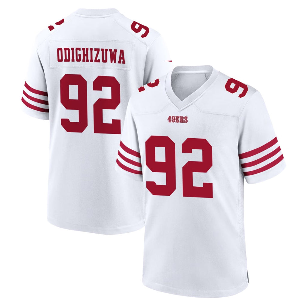 SF.49ers #92 Osa Odighizuwa Player White Game Home Ldoa Stitched Jerseys