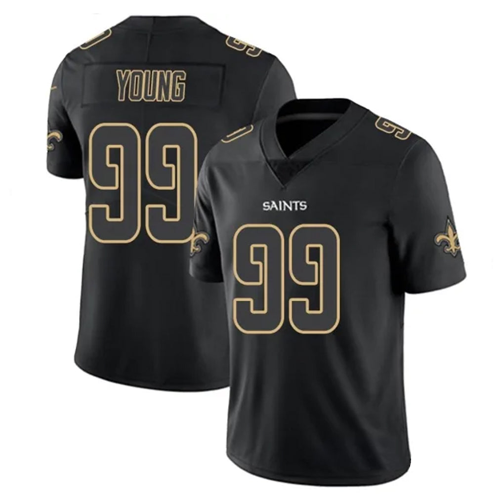 NO.Saints #99 Chase Young Player Black Impact Limited Home Game Ldoa Stitched Jerseys