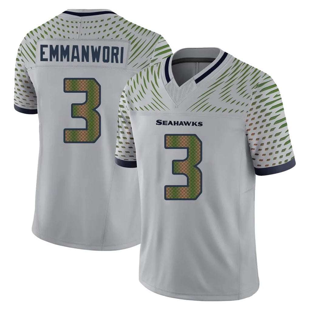 S.Seahawks #3 Nick Emmanwori Player Grey Limited 2025 Rivalries Collection Home Game Ldoa Stitched Jerseys