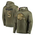 C.Browns #5 Quincy Williams Player Olive Salute to Service Pullover Hoodies Home Game Ldoa Stitched Jerseys