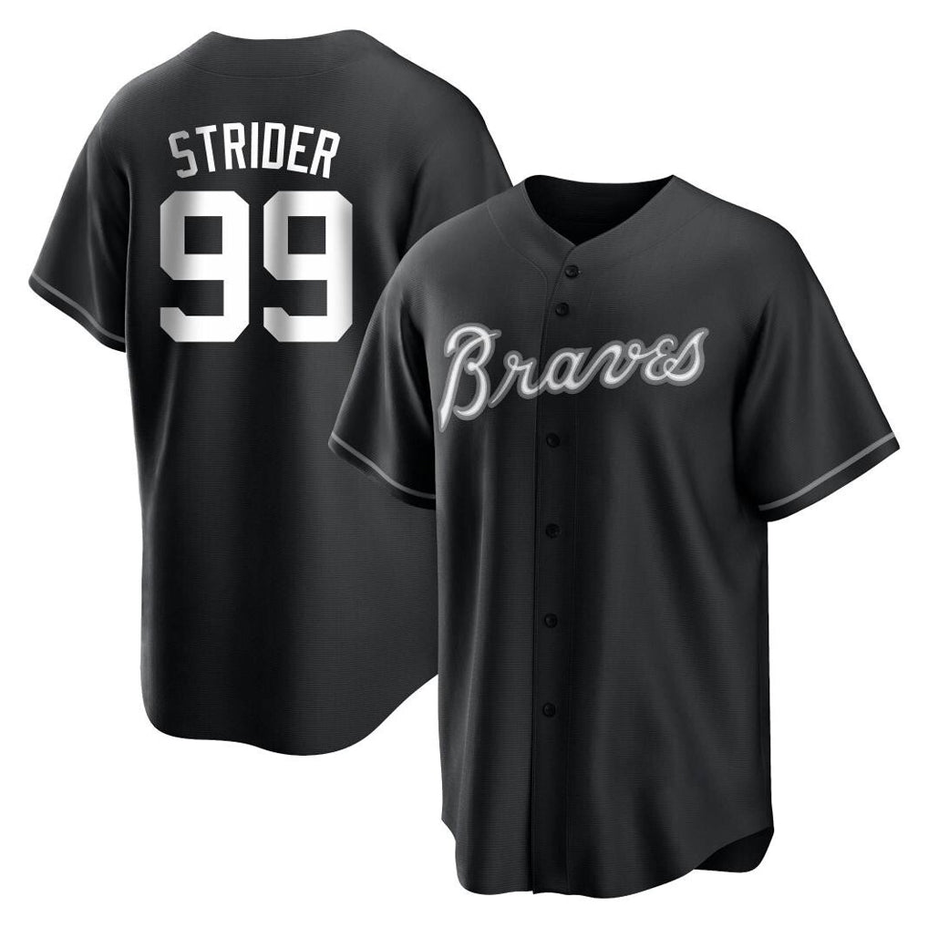 A.Braves #99 Spencer Strider Player Black Home Game Ldoa Stitched Jerseys