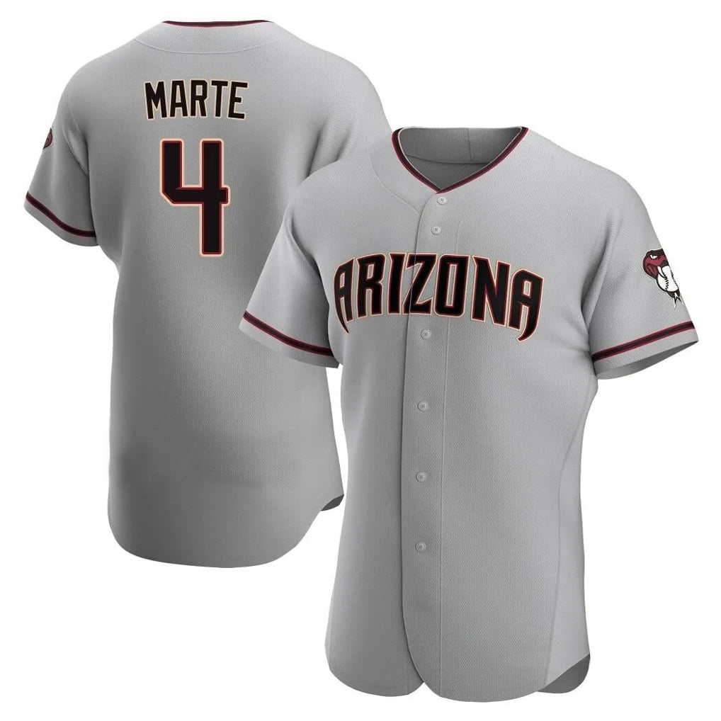 A.Diamondbacks #4 Ketel Marte Player Gray Road Limited Elite Home Game Ldoa Stitched Jerseys