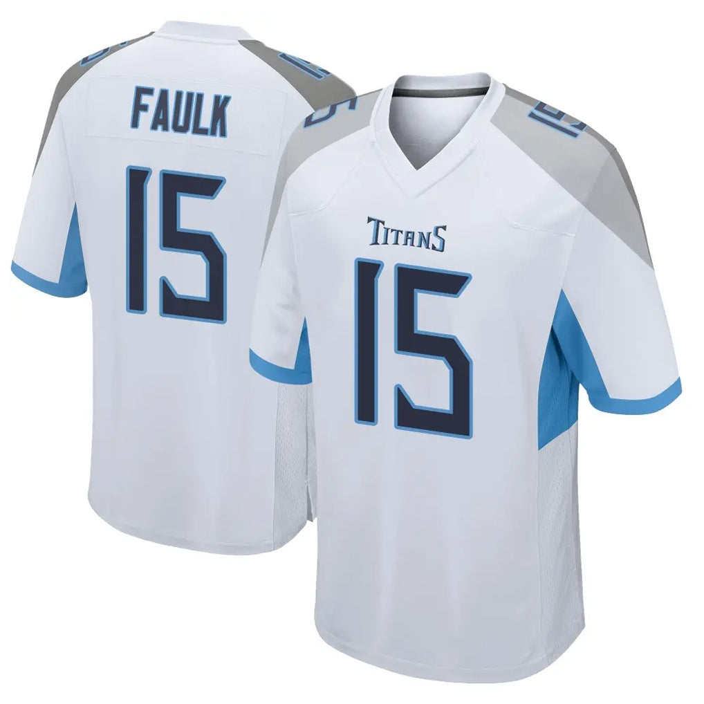T.Titans #15 Keldric Faulk Player White Home Game Ldoa Stitched Jerseys