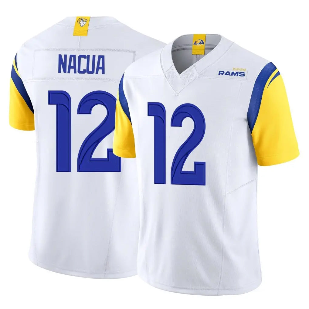 LA.Rams #12 Puka Nacua Player White Limited Vapor F.U.S.E. Home Game Ldoa Stitched Jerseys
