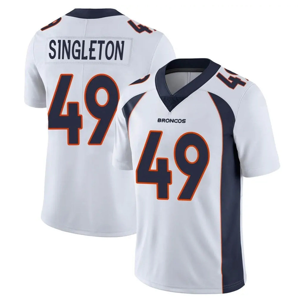 D.Broncos #49 Alex Singleton Player White Vapor Untouchable Limited Home Game Ldoa Stitched Jerseys