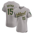 Athletics #15 Seth Brown Player Gray Road Limited Elite Home Game Ldoa Stitched Jerseys