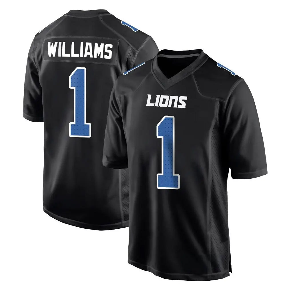 D.Lions #1 Jameson Williams Player Black Fashion Home Game Ldoa Stitched Jerseys