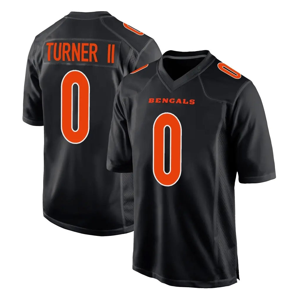 C.Bengals #0 DJ Turner II Player Black Fashion Game Ldoa Stitched Jerseys