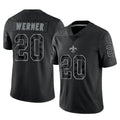 NO.Saints #20 Pete Werner Player Black Limited Reflective Home Game Ldoa Stitched Jerseys