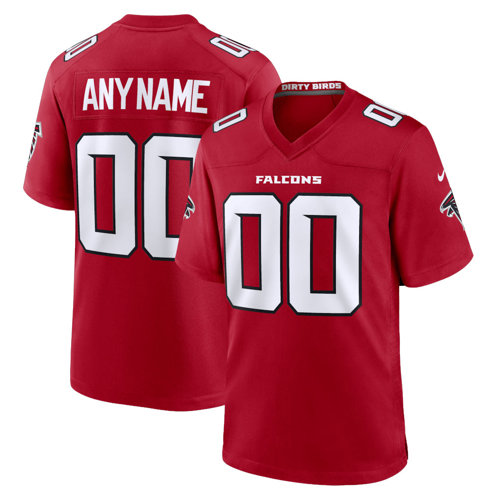Custom A.Falcons Red Replica Home Game Any Name & Numbers Ldoa Stitched Jerseys