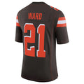 C.Browns #21 Denzel Ward Player Brown Vapor Limited Home Game Ldoa Stitched Jerseys