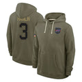 B.Bills #3 Damar Hamlin Player Olive Salute To Service Hoodies Game Ldoa Stitched Jerseys
