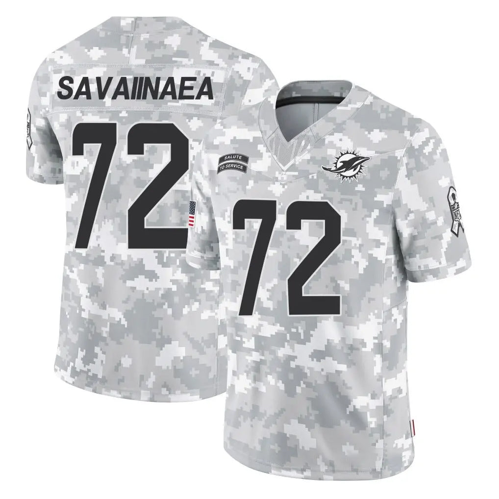 M.Dolphins #72 Jonah Savaiinaea Player Arctic Camo Salute To Service Limited Game Ldoa Stitched Jerseys