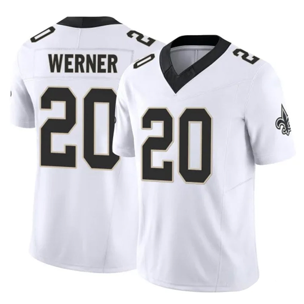 NO.Saints #20 Pete Werner Player White Limited Vapor F.U.S.E. Home Game Ldoa Stitched Jerseys