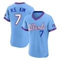 A.Braves #7 Ha-Seong Kim Player Powder Blue 2026 City Connect T-shirt Limited Elite Home Game Ldoa Stitched Jerseys