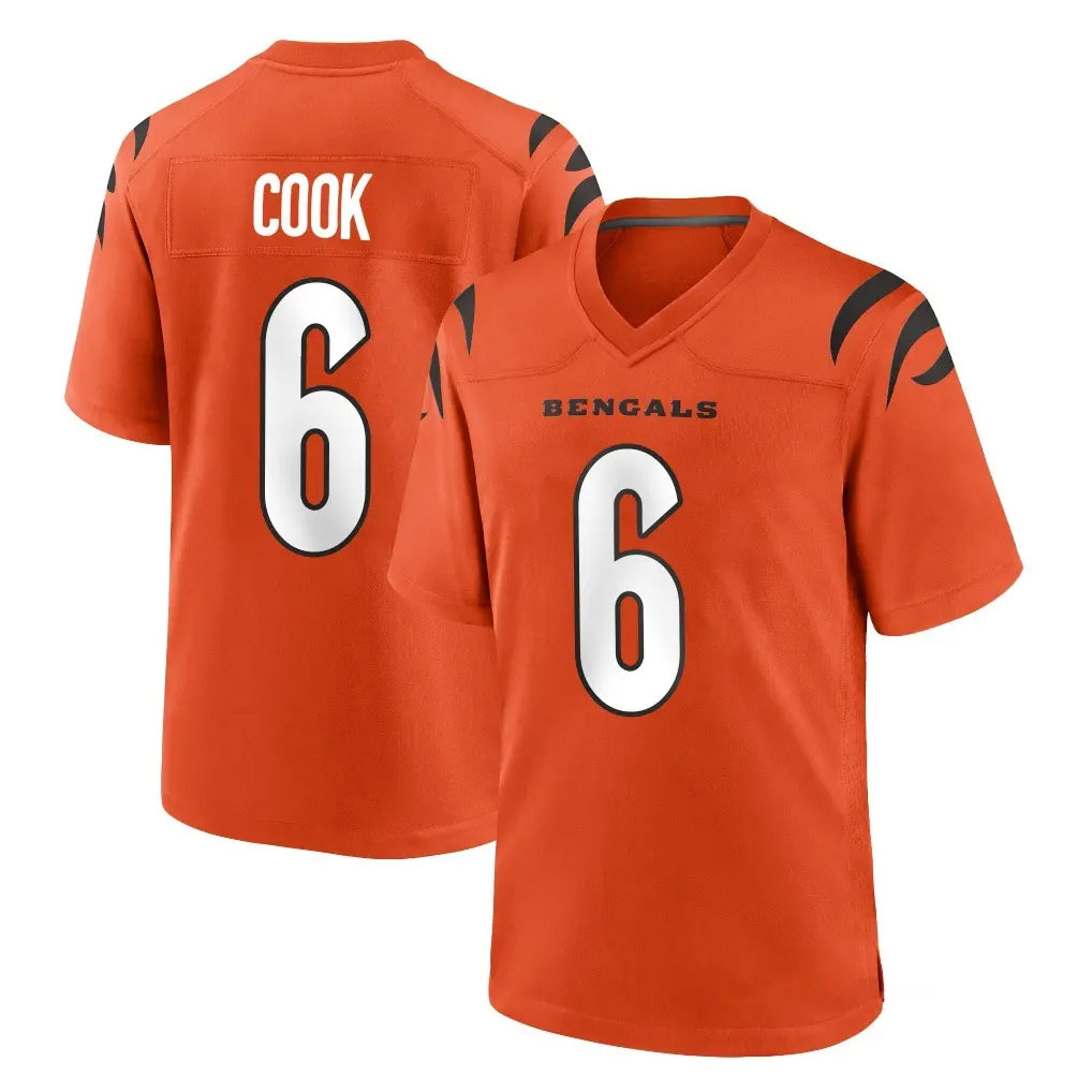 C.Bengals #6 Brian Cook Player Orange Home Game Ldoa Stitched Jerseys