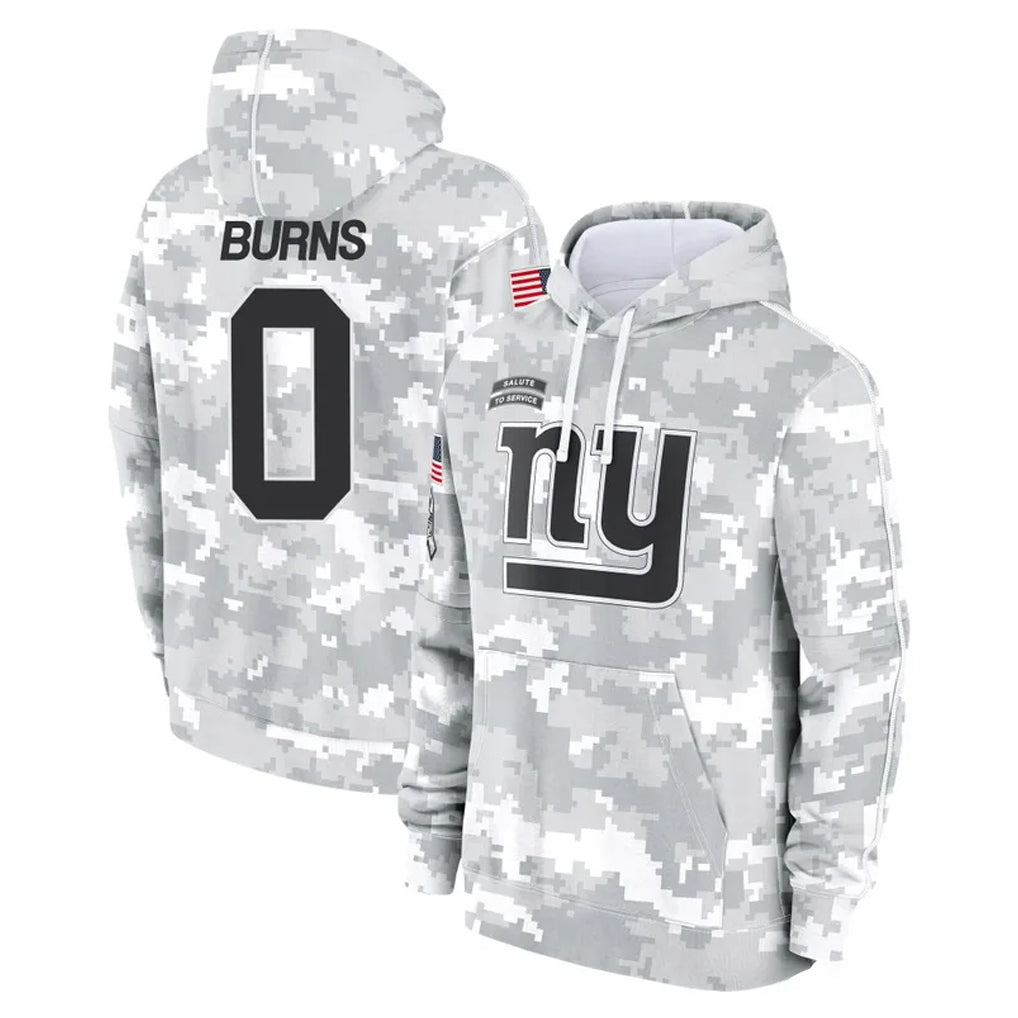 NY.Giants #0 Brian Burns Player Arctic Camo Salute to Service Pullover Hoodies Limited Game Ldoa Stitched Jerseys