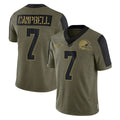 C.Browns #7 Tyson Campbell Player Olive Salute to Service Limited Home Game Ldoa Stitched Jerseys