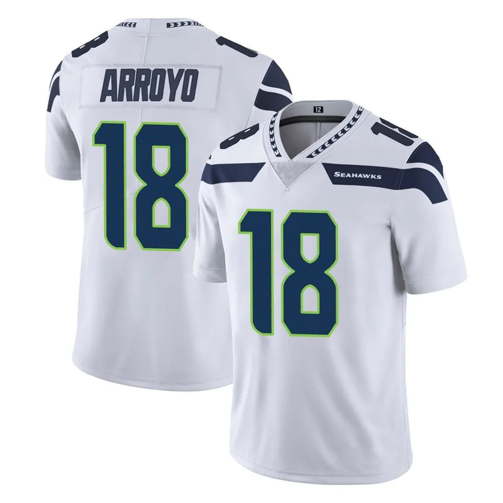 S.Seahawks #18 Elijah Arroyo Player White Limited Vapor Untouchable Home Game Ldoa Stitched Jerseys