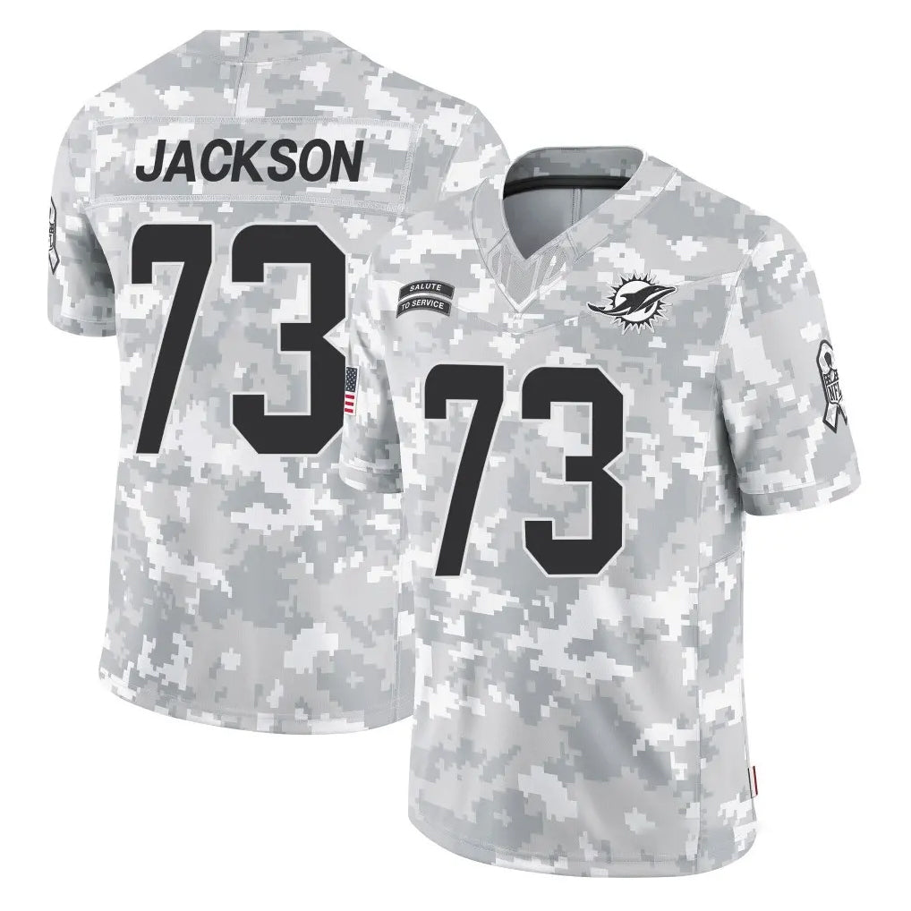 M.Dolphins #73 Austin Jackson Player Arctic Camo Salute To Service Limited Game Ldoa Stitched Jerseys