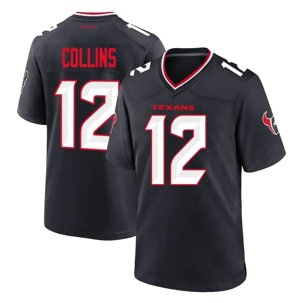 H.Texans #12 Nico Collins Player Navy Team Home Game Ldoa Stitched Jerseys