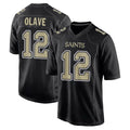 NO.Saints #12 Chris Olave Player Black Carbon Fashion Home Game Ldoa Stitched Jerseys