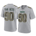 GB.Packers #90 Lukas Van Ness Player Gray Atmosphere Fashion Home Game Ldoa Stitched Jerseys