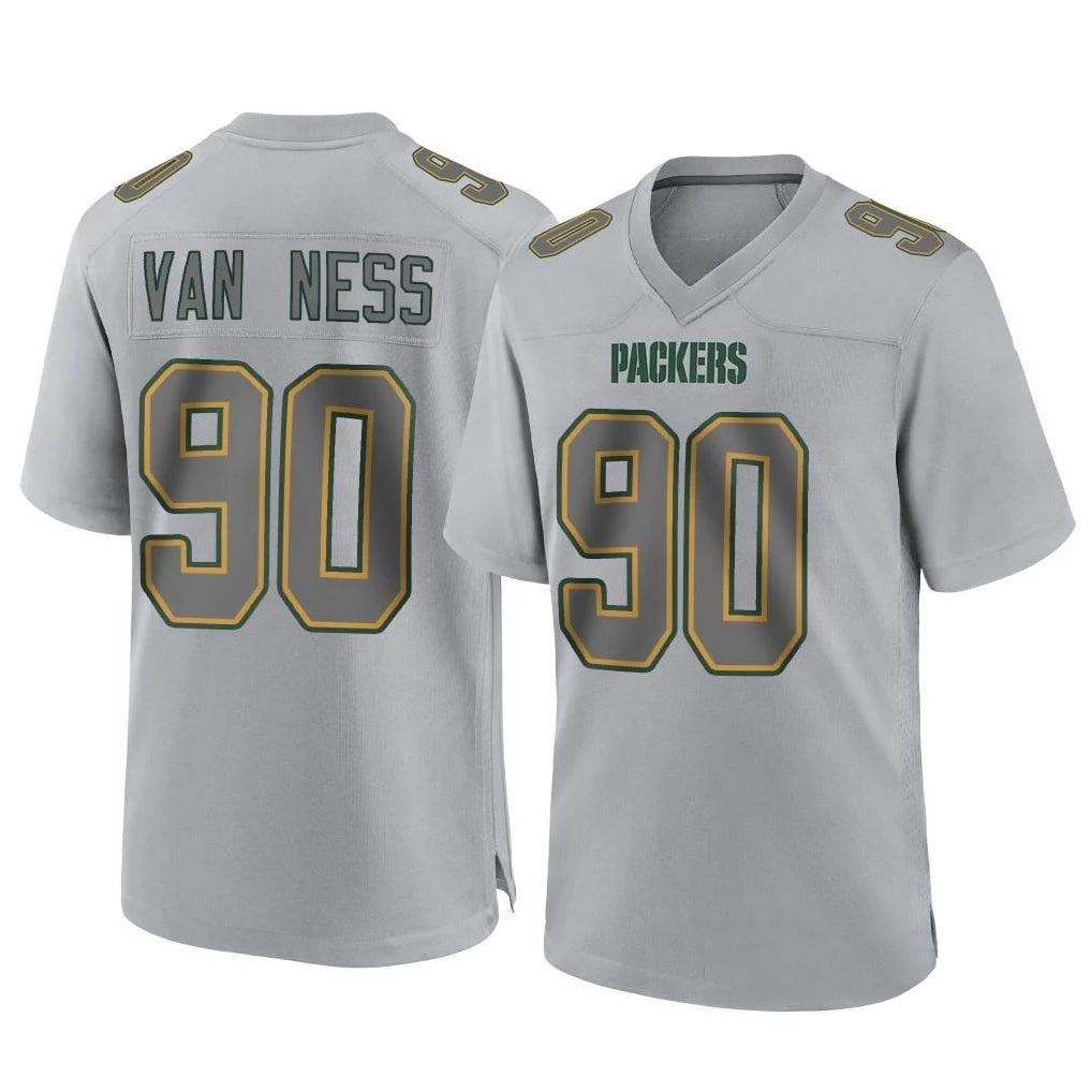 GB.Packers #90 Lukas Van Ness Player Gray Atmosphere Fashion Home Game Ldoa Stitched Jerseys